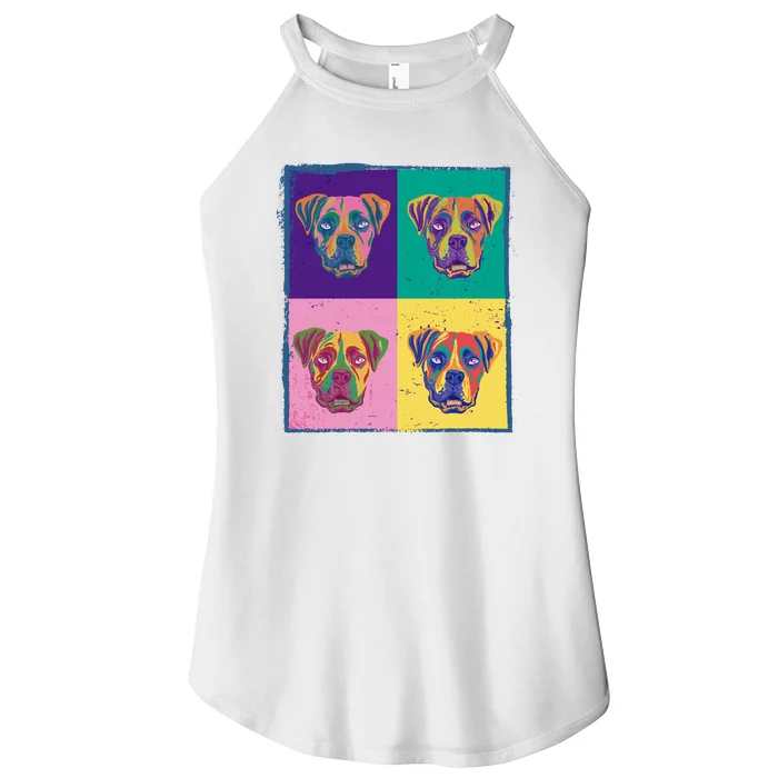 Colorful Boxer Dogs Women’s Perfect Tri Rocker Tank