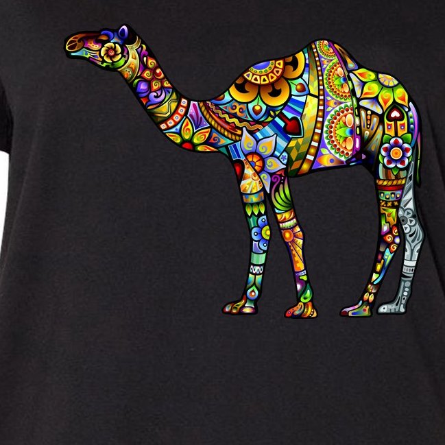 Colorful Camel Women's V-Neck Plus Size T-Shirt