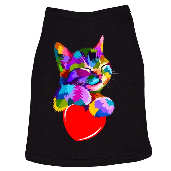 Colorful Cat Full Of Love Kitten Lovers Doggie Tank