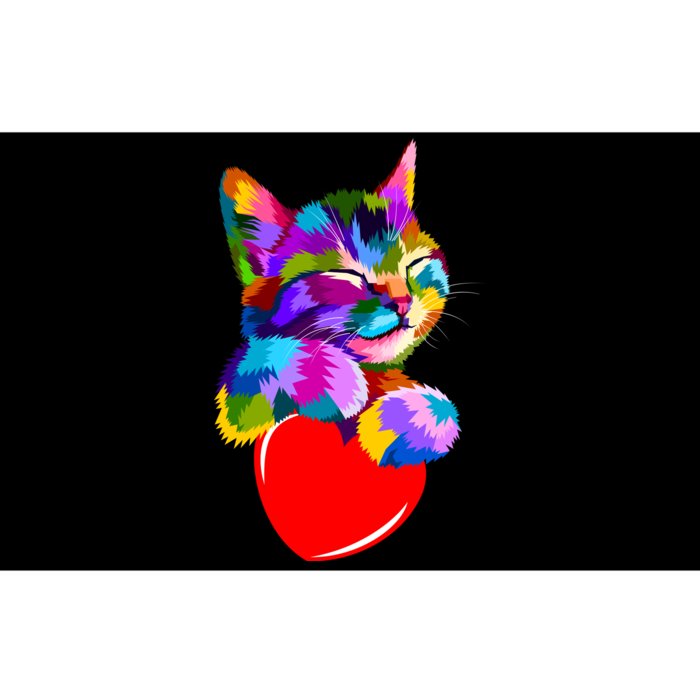 Colorful Cat Full Of Love Kitten Lovers Bumper Sticker