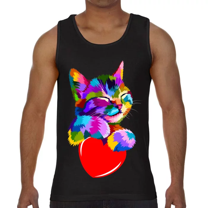 Colorful Cat Full Of Love Kitten Lovers Comfort Colors® Tank Top