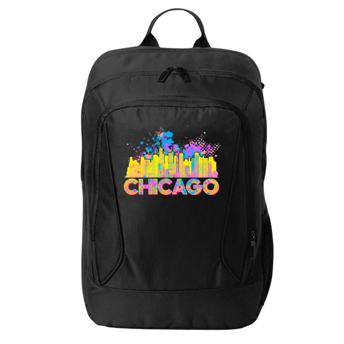 Colorful Chicago Skyline Paint City Backpack