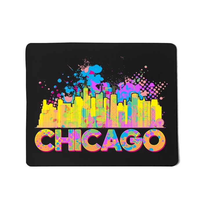 Colorful Chicago Skyline Paint Mousepad