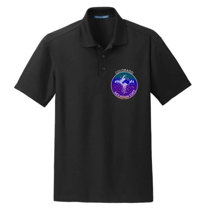 Colorful Colorado Mountain State Logo Dry Zone Grid Performance Polo