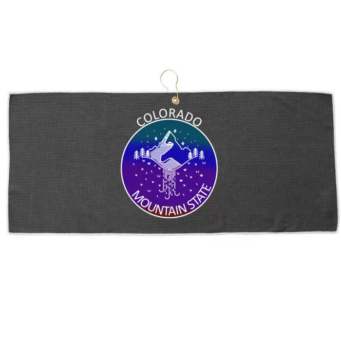 Colorful Colorado Mountain State Logo Large Microfiber Waffle Golf Towel