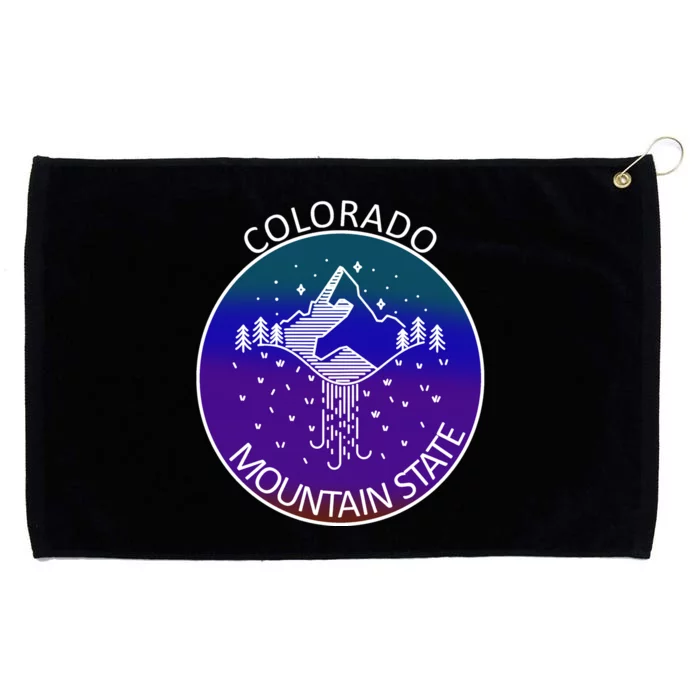 Colorful Colorado Mountain State Logo Grommeted Golf Towel