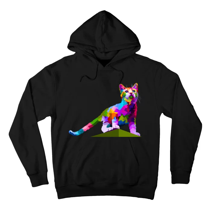 Colorful Curious Kitten Hoodie