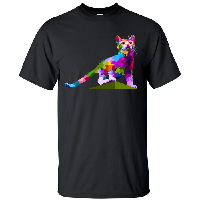 Colorful Curious Kitten Tall T-Shirt