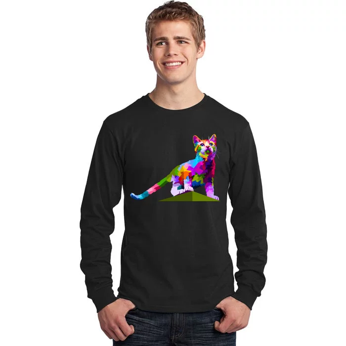 Colorful Curious Kitten Tall Long Sleeve T-Shirt