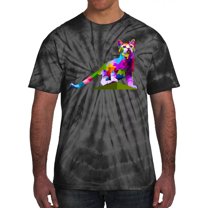 Colorful Curious Kitten Tie-Dye T-Shirt