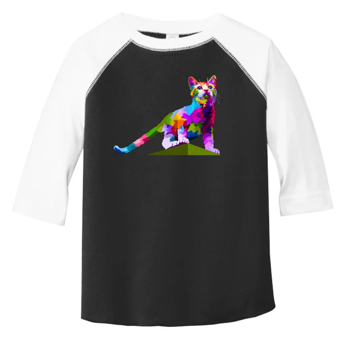 Colorful Curious Kitten Toddler Fine Jersey T-Shirt