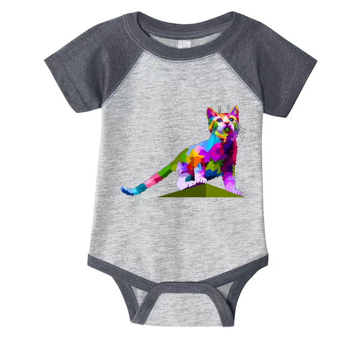 Colorful Curious Kitten Infant Baby Jersey Bodysuit