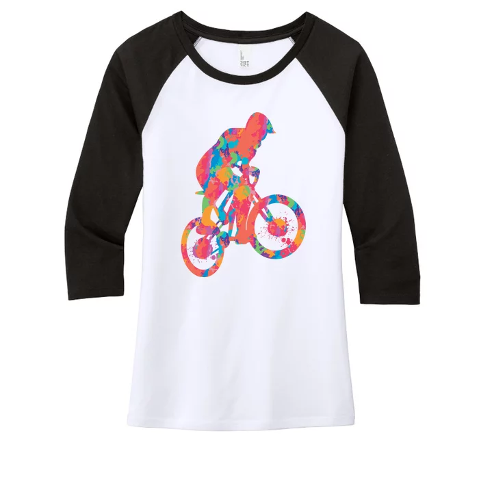 Colorful Cyclist Women's Tri-Blend 3/4-Sleeve Raglan Shirt