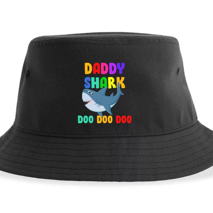 Colorful Daddy Shark Doo Doo Doo Sustainable Bucket Hat