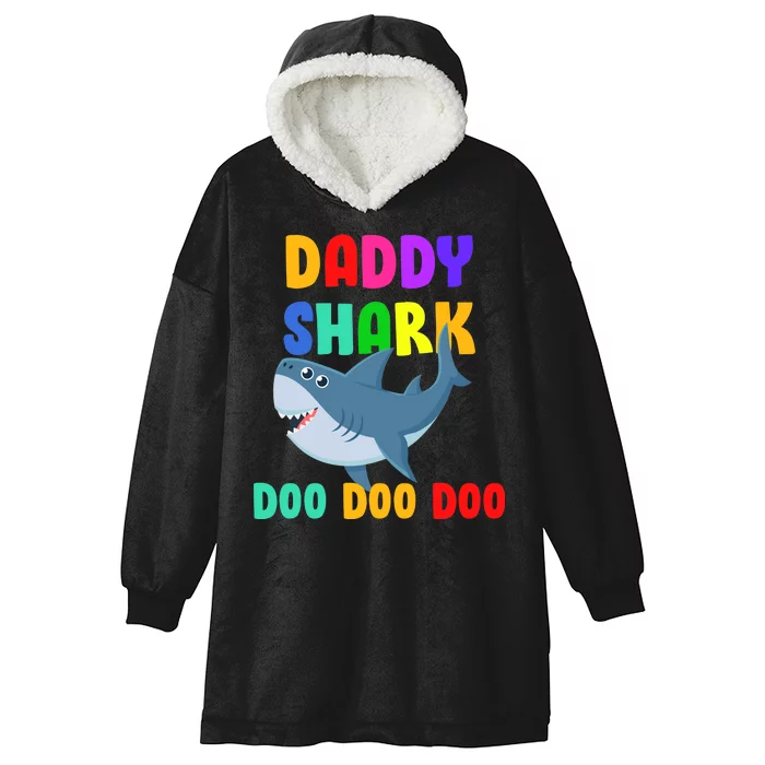 Colorful Daddy Shark Doo Doo Doo Hooded Wearable Blanket