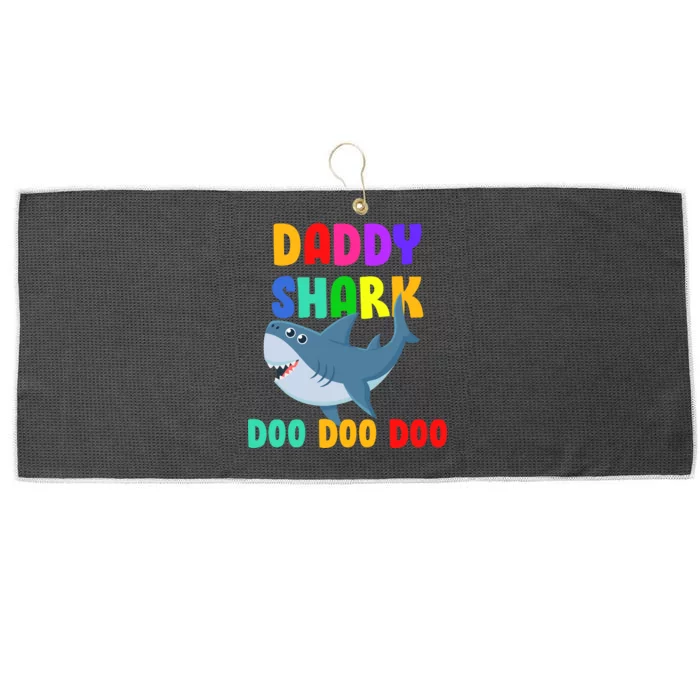 Colorful Daddy Shark Doo Doo Doo Large Microfiber Waffle Golf Towel