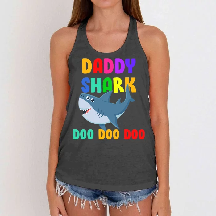 Colorful Daddy Shark Doo Doo Doo Women's Knotted Racerback Tank