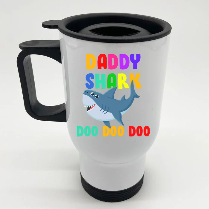 Colorful Daddy Shark Doo Doo Doo Front & Back Stainless Steel Travel Mug