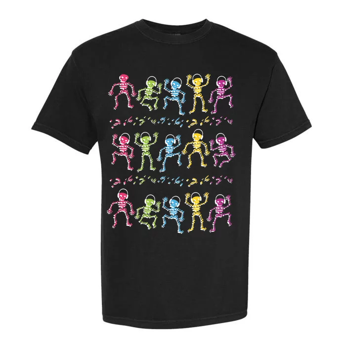 Colorful Dancing Skeletons Headphones Garment-Dyed Heavyweight T-Shirt