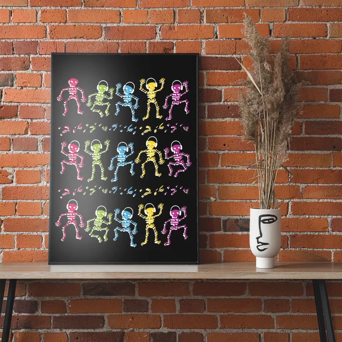 Colorful Dancing Skeletons Headphones Poster