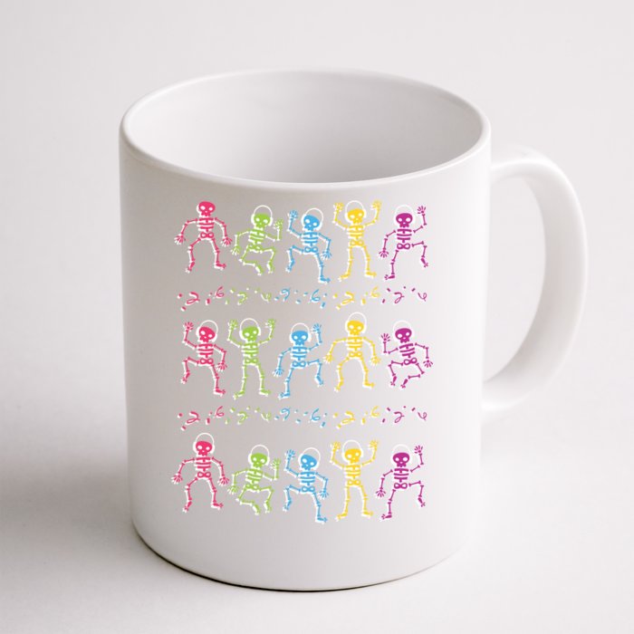 Colorful Dancing Skeletons Headphones Front & Back Coffee Mug