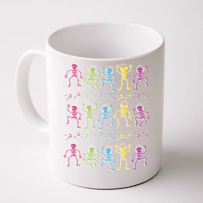 Colorful Dancing Skeletons Headphones Front & Back Coffee Mug