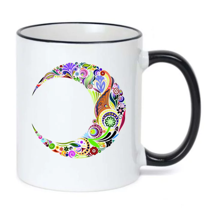 Colorful Demilune Half Moon Black Color Changing Mug