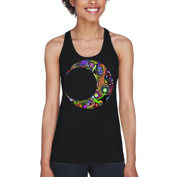 Colorful Demilune Half Moon Women's Racerback Tank