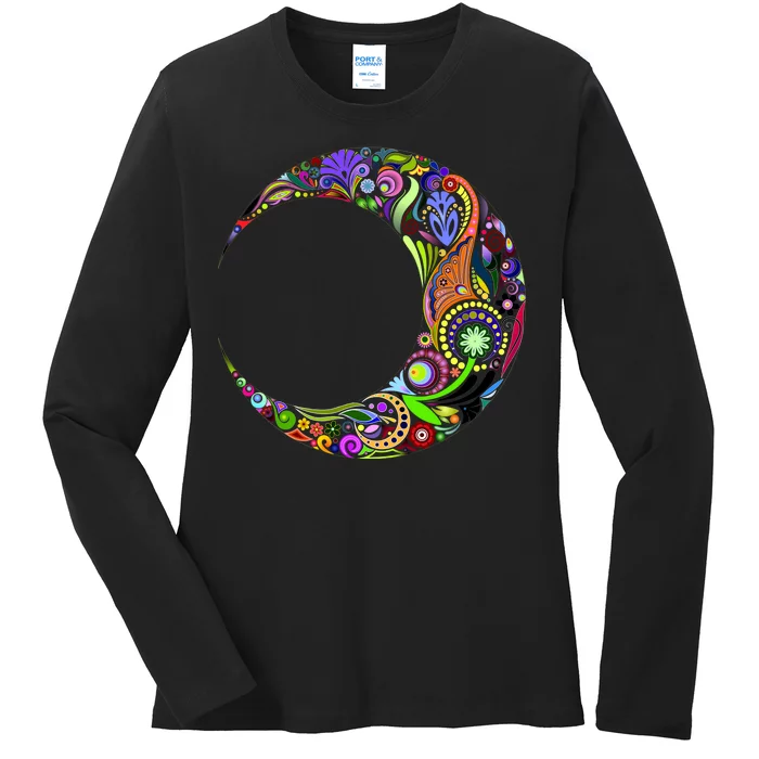 Colorful Demilune Half Moon Ladies Long Sleeve Shirt