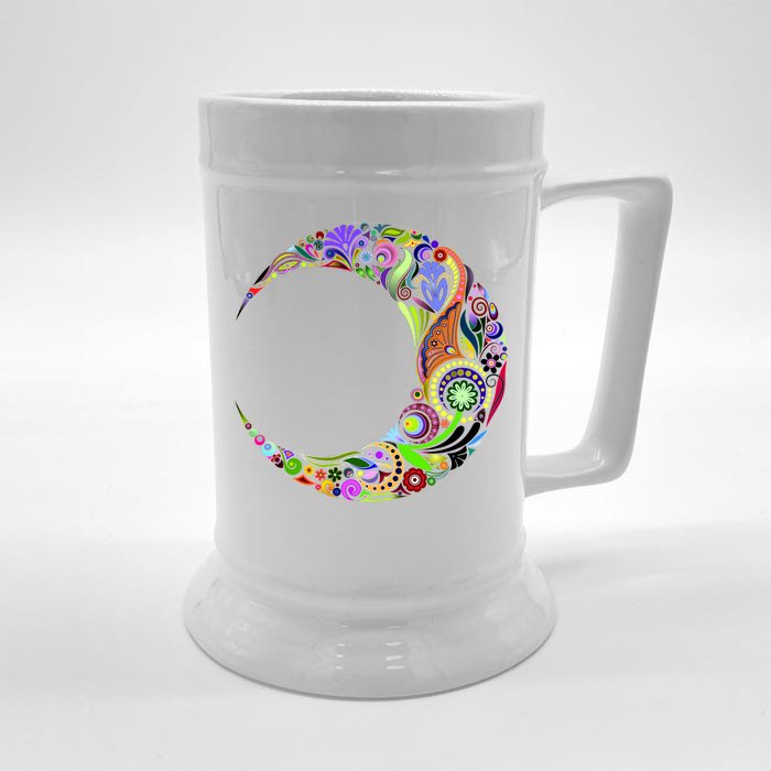 Colorful Demilune Half Moon Front & Back Beer Stein