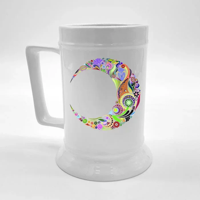 Colorful Demilune Half Moon Front & Back Beer Stein