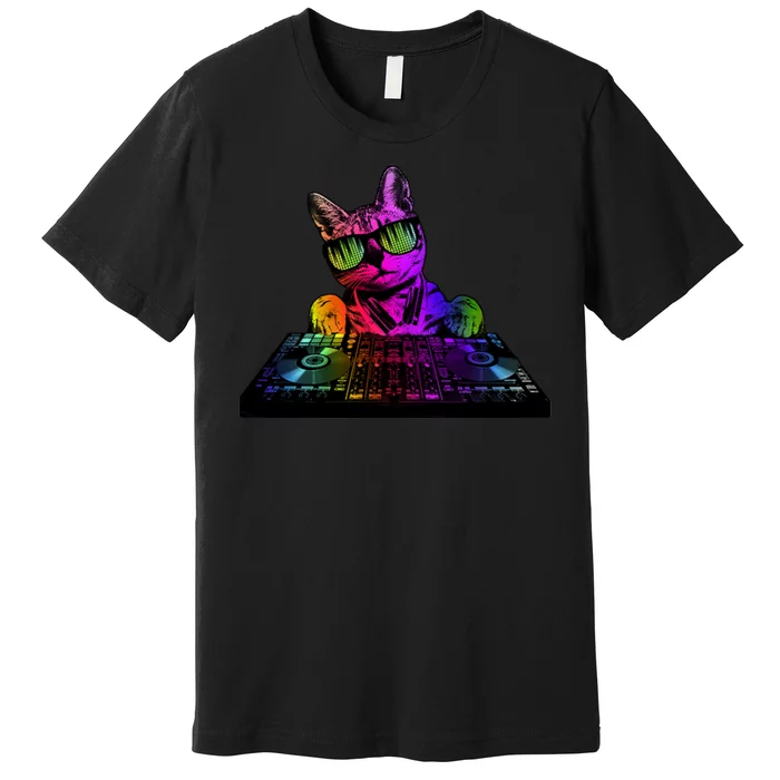 Colorful DJ Cat Premium T-Shirt