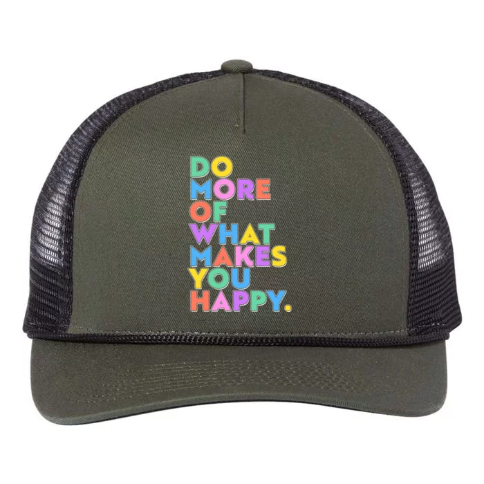 Colorful Do More Of What Makes You Happy Retro Rope Trucker Hat Cap