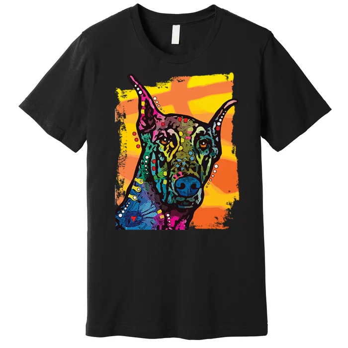 Colorful Doberman Dog Premium T-Shirt