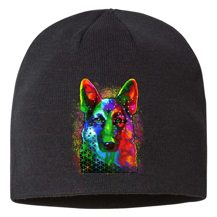 Colorful Dog German Shepard 8 1/2in Sustainable Knit Beanie