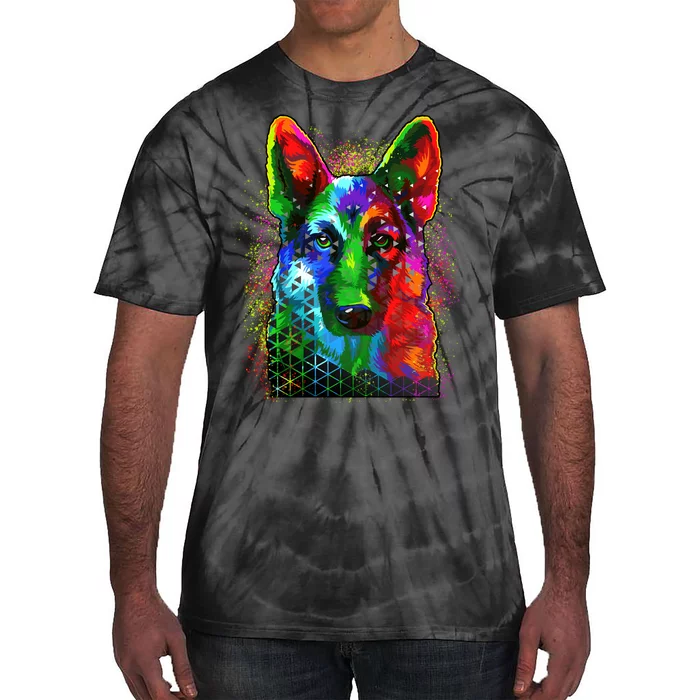 Colorful Dog German Shepard Tie-Dye T-Shirt