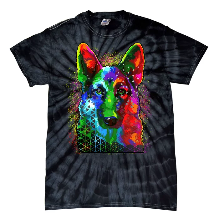 Colorful Dog German Shepard Tie-Dye T-Shirt