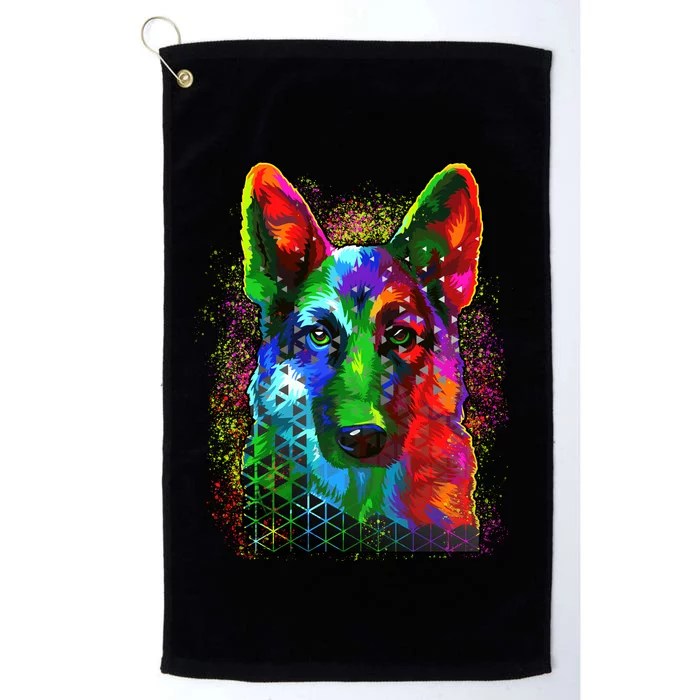 Colorful Dog German Shepard Platinum Collection Golf Towel