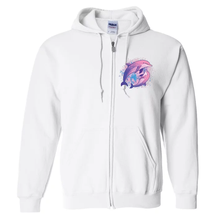 Colorful Dolphin Full Zip Hoodie