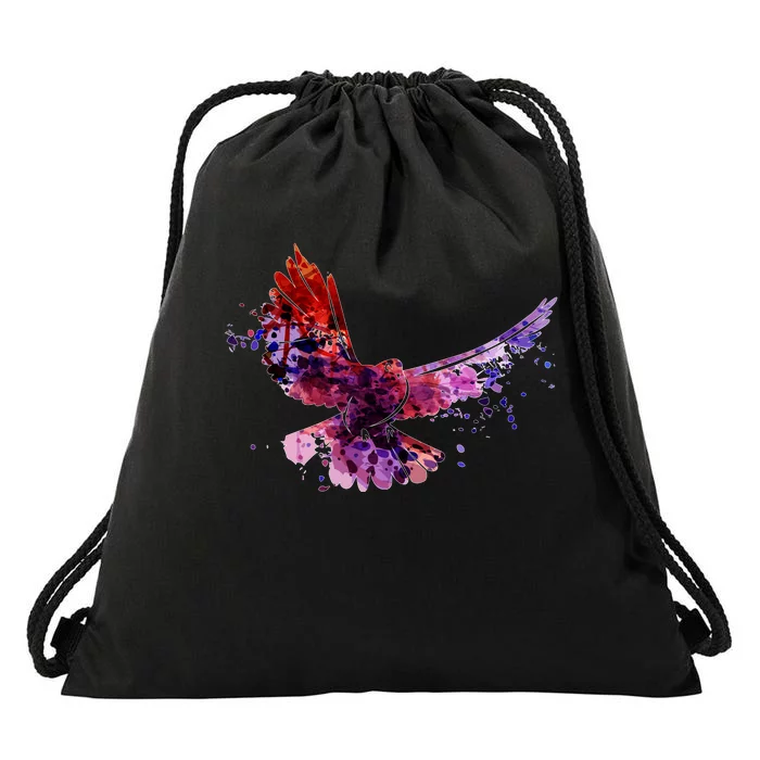 Colorful Dove Drawstring Bag