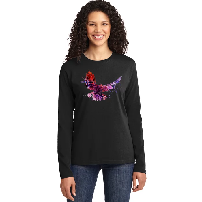 Colorful Dove Ladies Long Sleeve Shirt