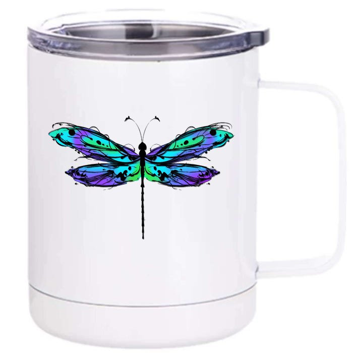 Colorful Dragonfly Front & Back 12oz Stainless Steel Tumbler Cup