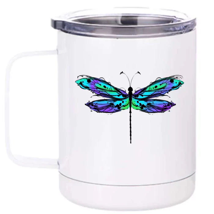 Colorful Dragonfly Front & Back 12oz Stainless Steel Tumbler Cup