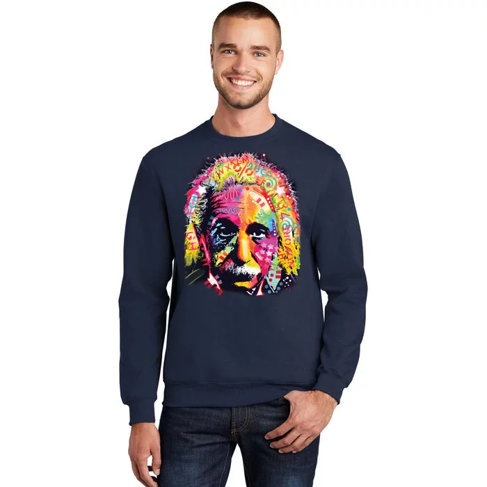 Colorful Einstein Trippy Face Tall Sweatshirt