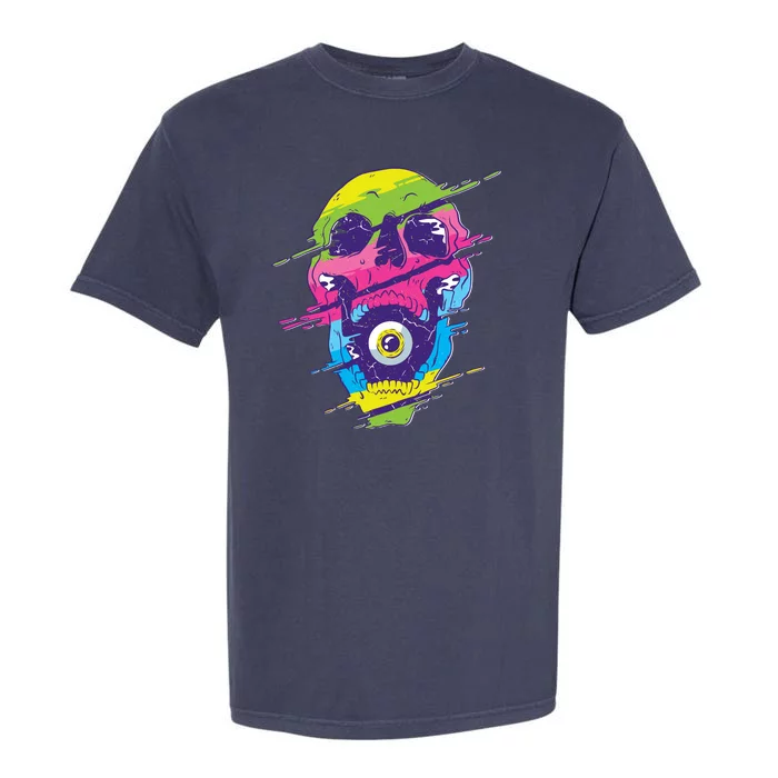 Colorful Eye Skull Garment-Dyed Heavyweight T-Shirt