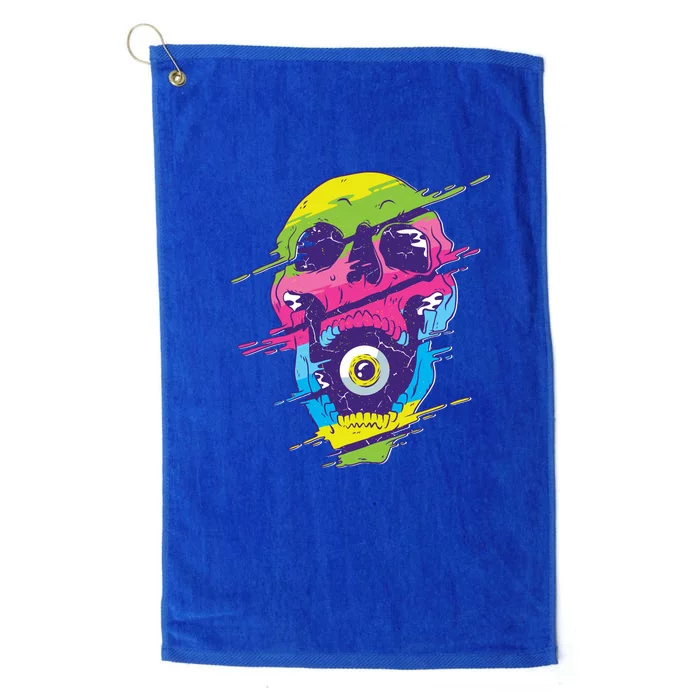 Colorful Eye Skull Platinum Collection Golf Towel