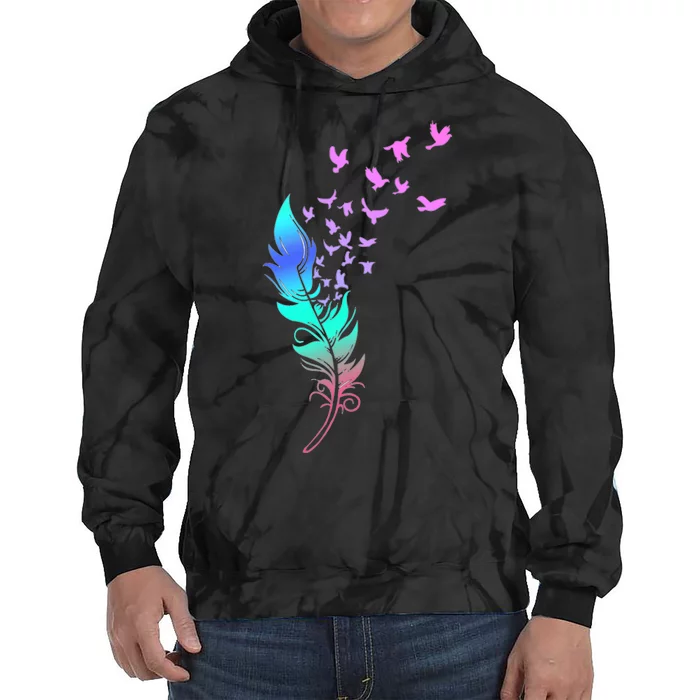 Colorful Feather Tie Dye Hoodie