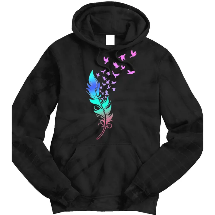 Colorful Feather Tie Dye Hoodie