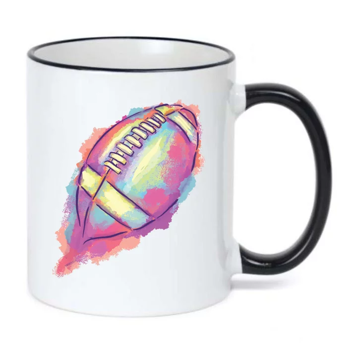 Colorful Football Graphic Black Color Changing Mug