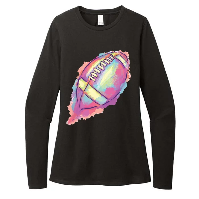 Colorful Football Graphic Womens CVC Long Sleeve Shirt